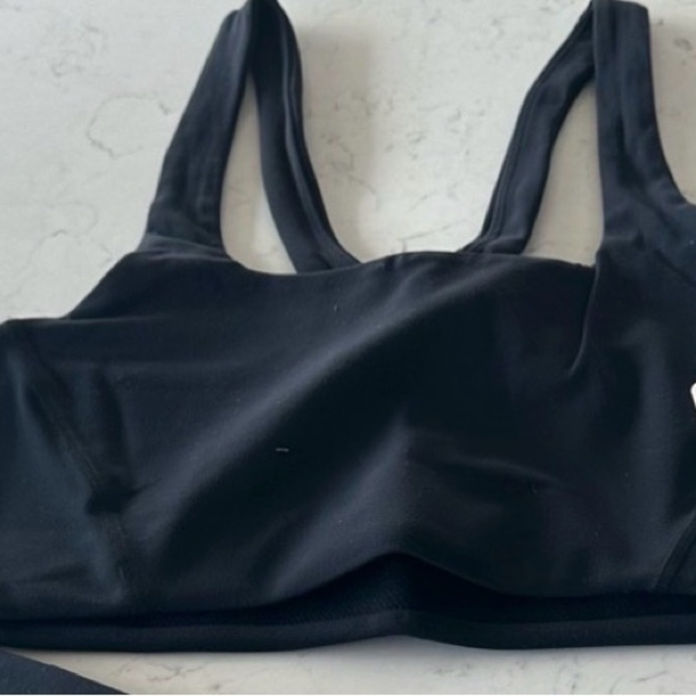 FP Movement by Free People Black Never Better Square Neck Sports Bra Medium